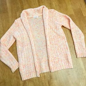Girls Cat & Jack orange marbled cardigan